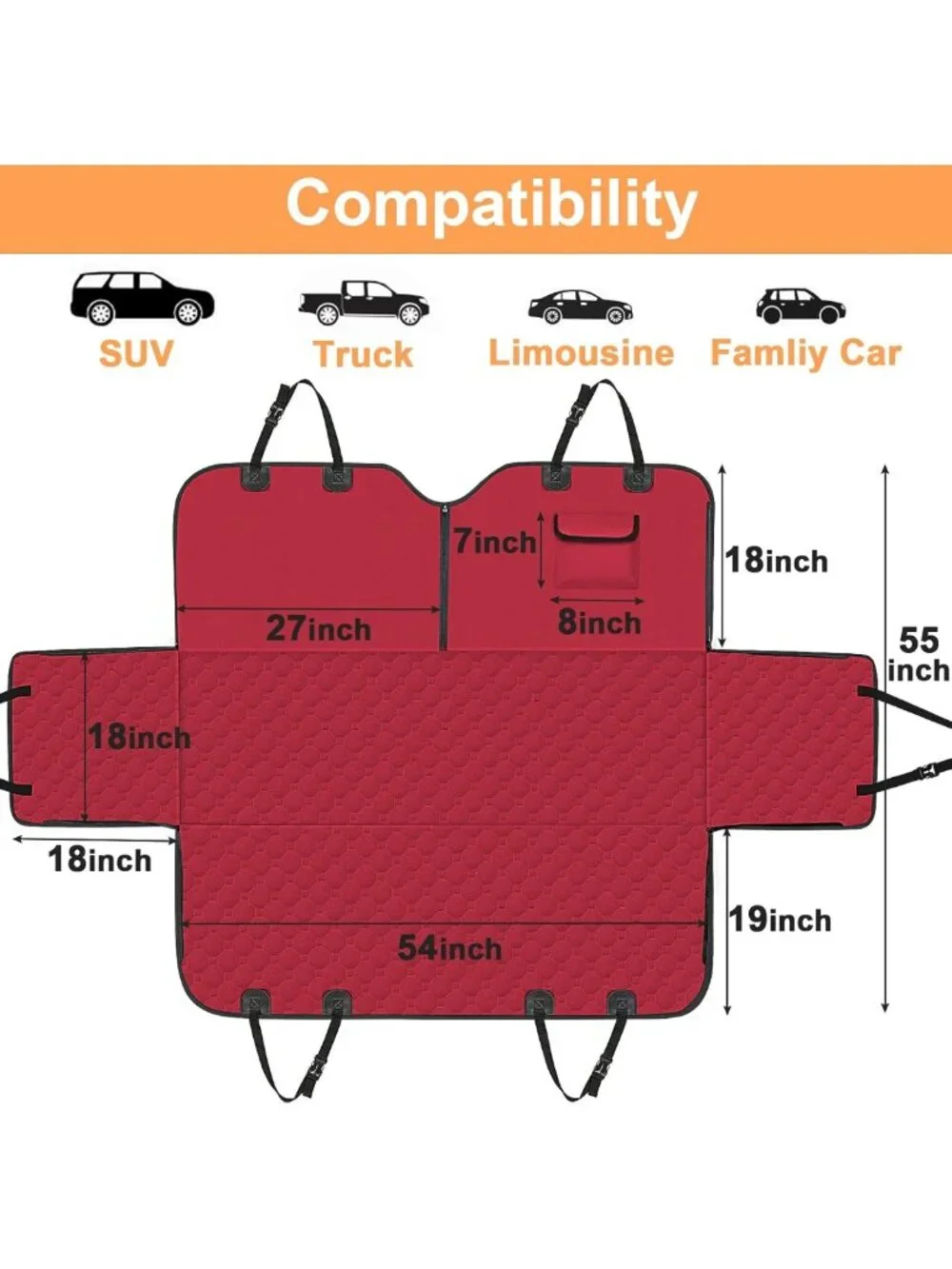 Waterproof Dog Car Seat Cover | Heavy Duty, Scratch-Resistant, Nonslip | Fits